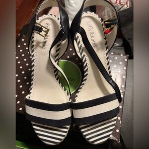 Kelly & Katie Blue and White Wedge Shoes